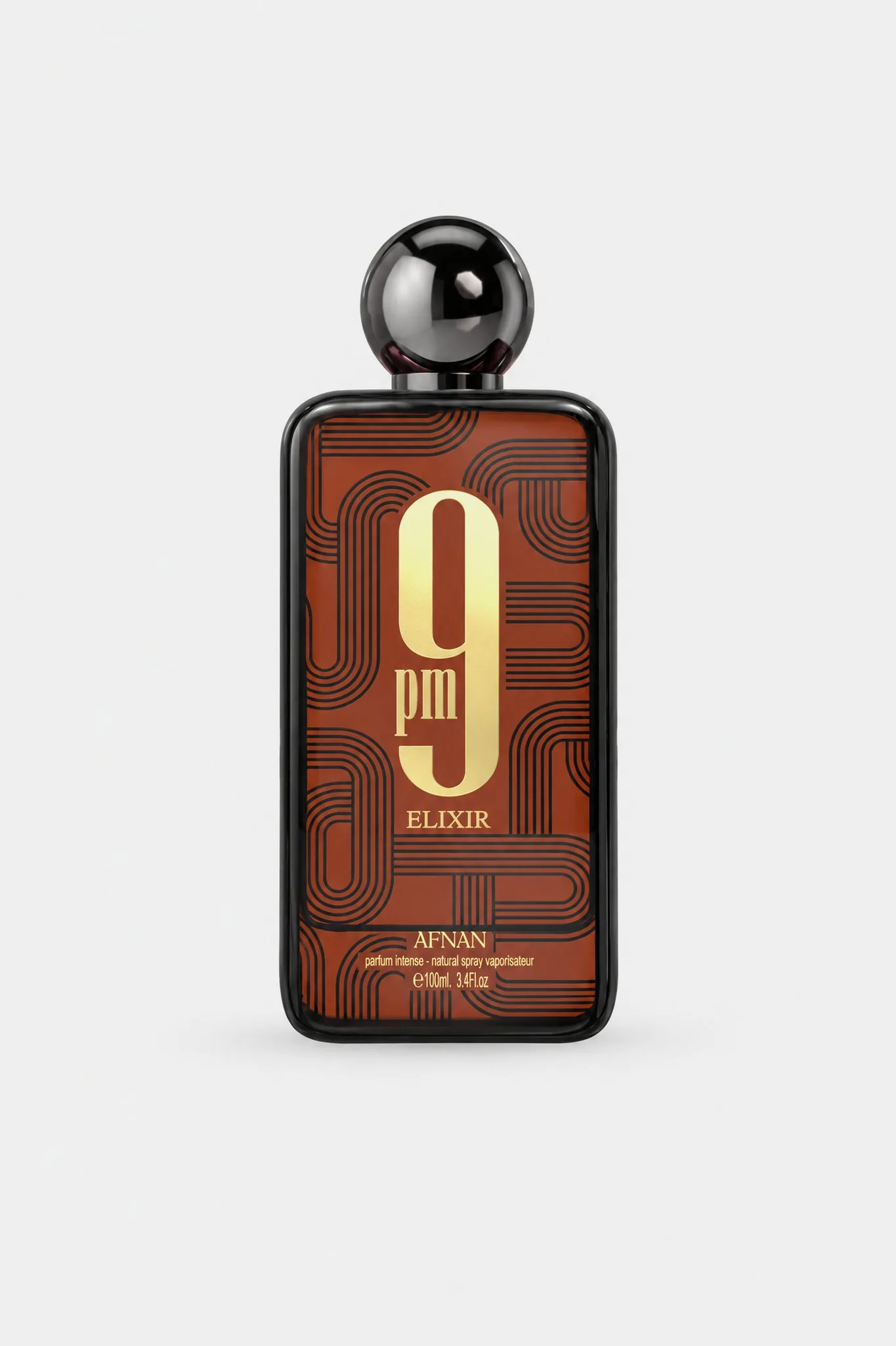 Afnan 9PM Elixir Eau de Parfum Intense 100 ml bottle, front view